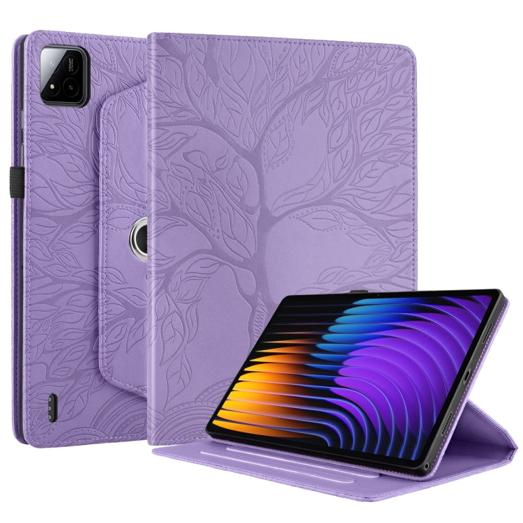 For Xiaomi Pad 7 / 7 Pro Tree Life Embossed Rotation Leather Tablet Case