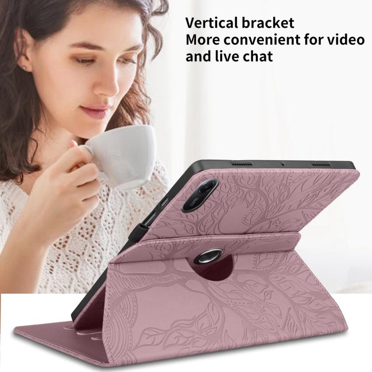 For Xiaomi Redmi Pad 2 Tree Life Embossed Rotation Leather Tablet Case