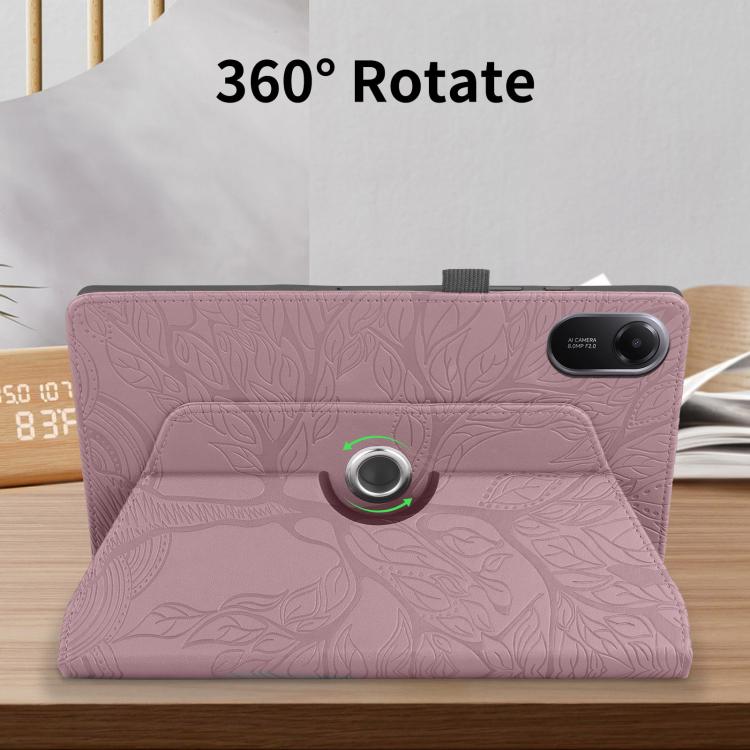 For Xiaomi Redmi Pad 2 Tree Life Embossed Rotation Leather Tablet Case