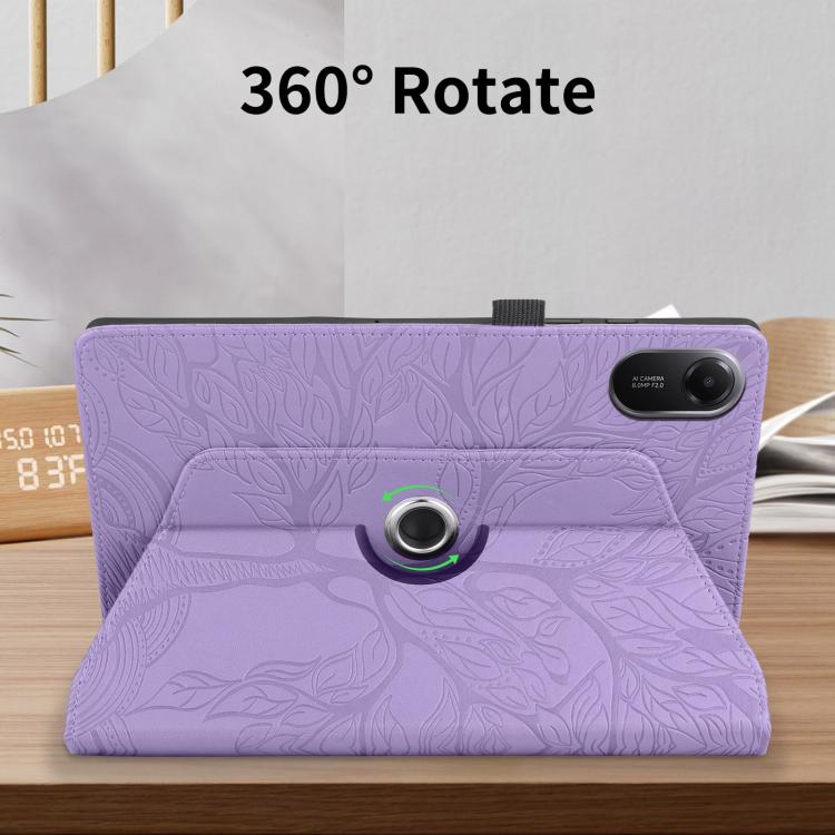 For Xiaomi Redmi Pad 2 Tree Life Embossed Rotation Leather Tablet Case
