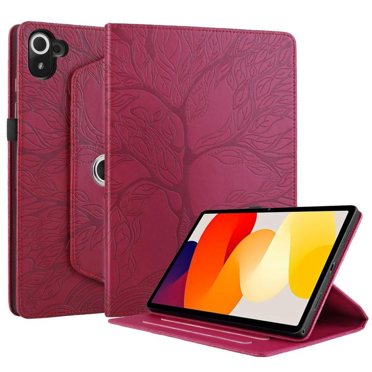 For Xiaomi Redmi K Pad Tree Life Embossed Rotation Leather Tablet Case