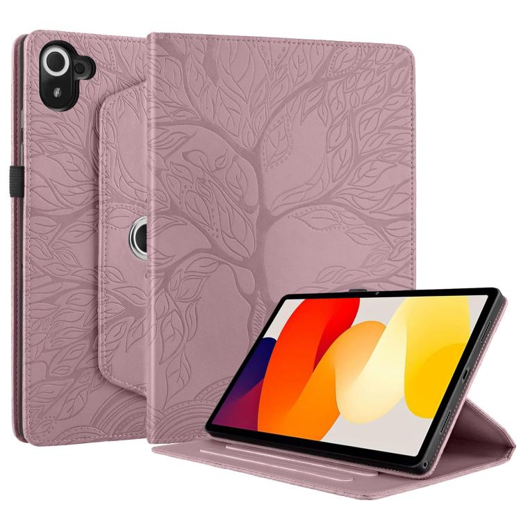 For Xiaomi Redmi K Pad Tree Life Embossed Rotation Leather Tablet Case