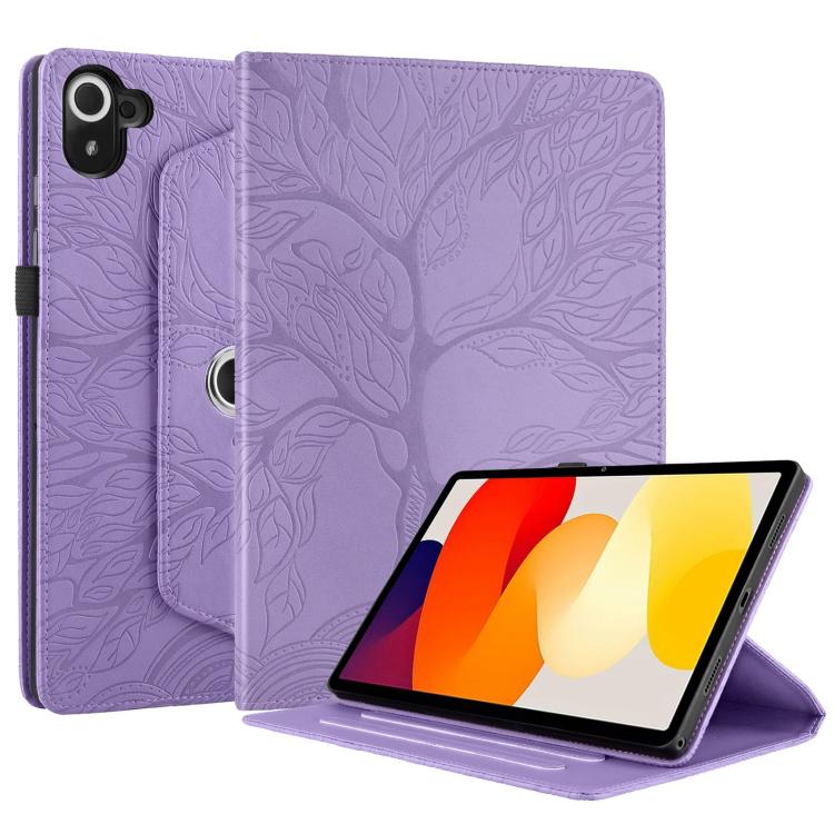 For Xiaomi Redmi K Pad Tree Life Embossed Rotation Leather Tablet Case