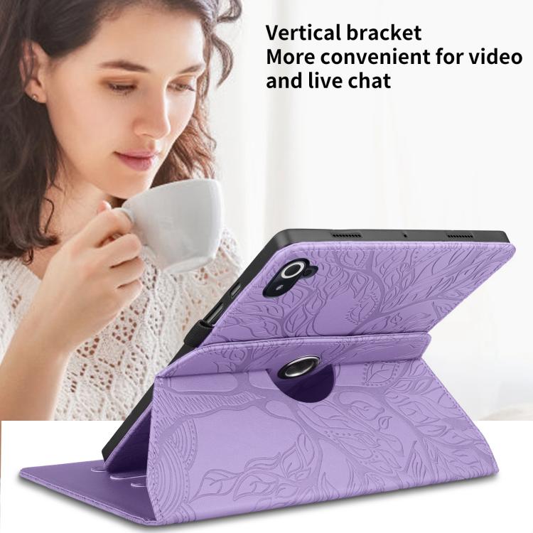 For Xiaomi Redmi K Pad Tree Life Embossed Rotation Leather Tablet Case