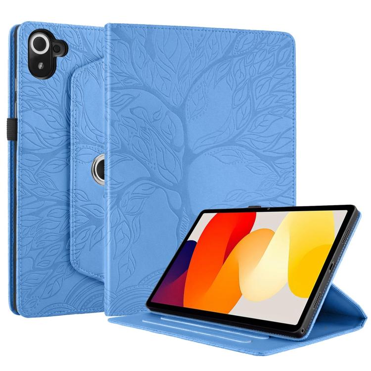 For Xiaomi Redmi K Pad Tree Life Embossed Rotation Leather Tablet Case
