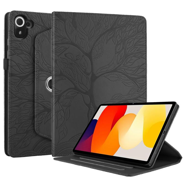 For Xiaomi Redmi K Pad Tree Life Embossed Rotation Leather Tablet Case