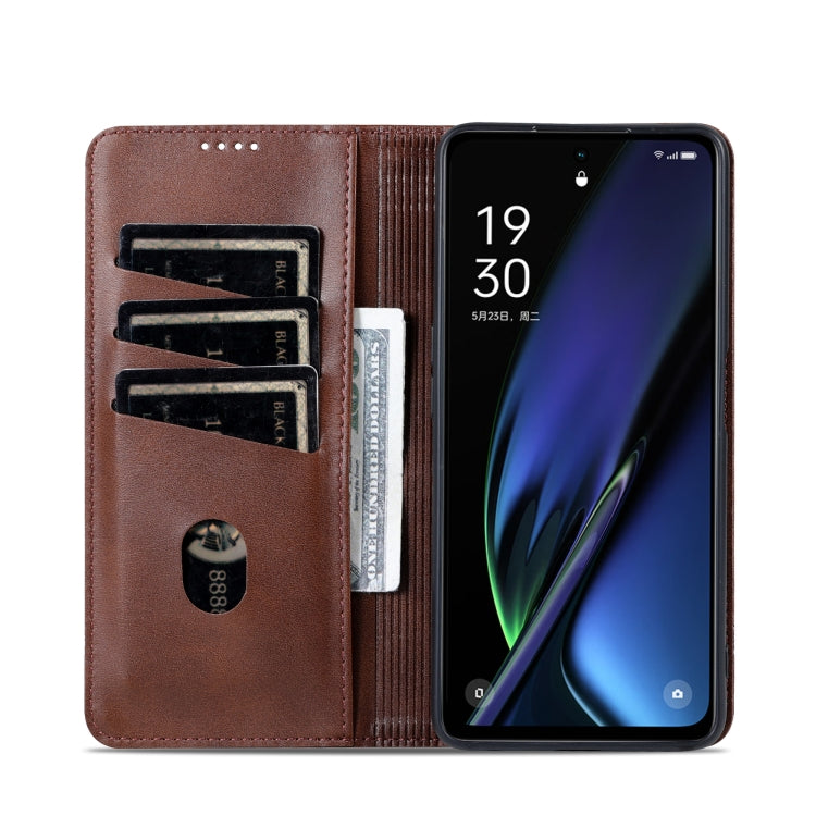 For OPPO K11x AZNS Magnetic Calf Texture Flip Leather Phone Case