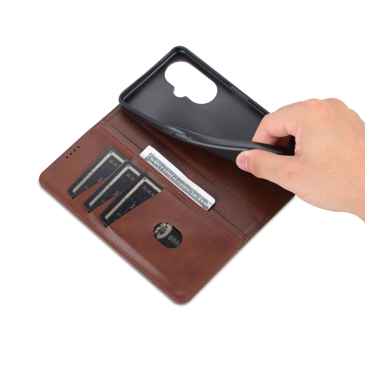 For OPPO K11x AZNS Magnetic Calf Texture Flip Leather Phone Case