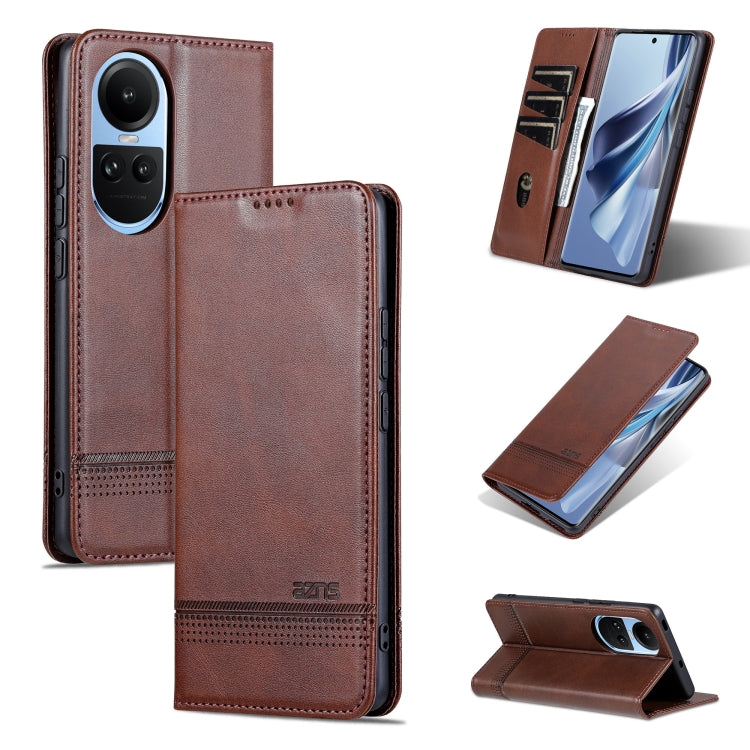For OPPO Reno10 Global AZNS Magnetic Calf Texture Flip Leather Phone Case