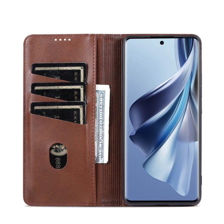 For OPPO Reno10 Global AZNS Magnetic Calf Texture Flip Leather Phone Case