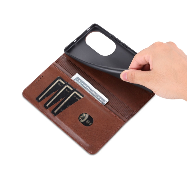 For OPPO Reno10 Global AZNS Magnetic Calf Texture Flip Leather Phone Case