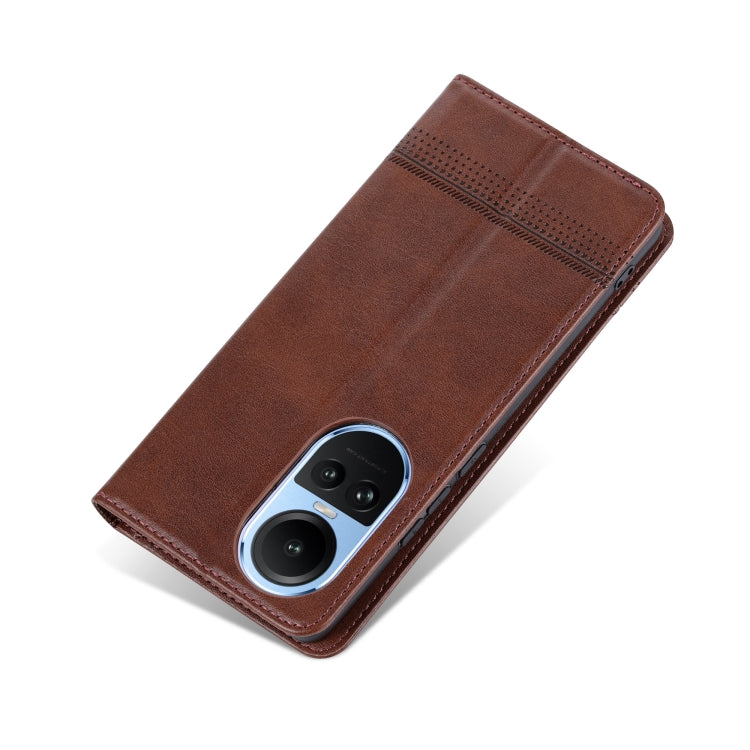 For OPPO Reno10 Global AZNS Magnetic Calf Texture Flip Leather Phone Case