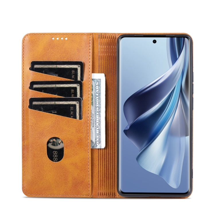 For OPPO Reno10 Global AZNS Magnetic Calf Texture Flip Leather Phone Case