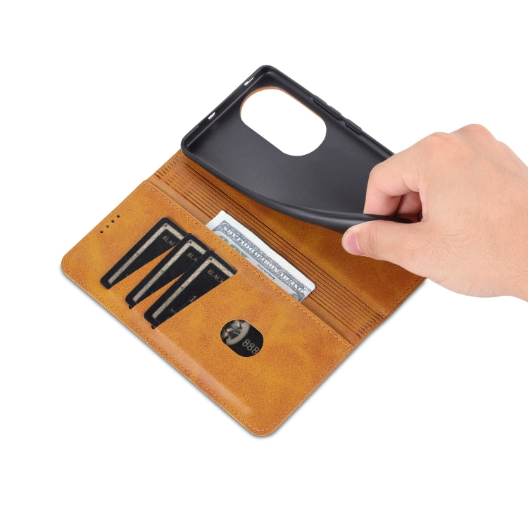 For OPPO Reno10 Global AZNS Magnetic Calf Texture Flip Leather Phone Case