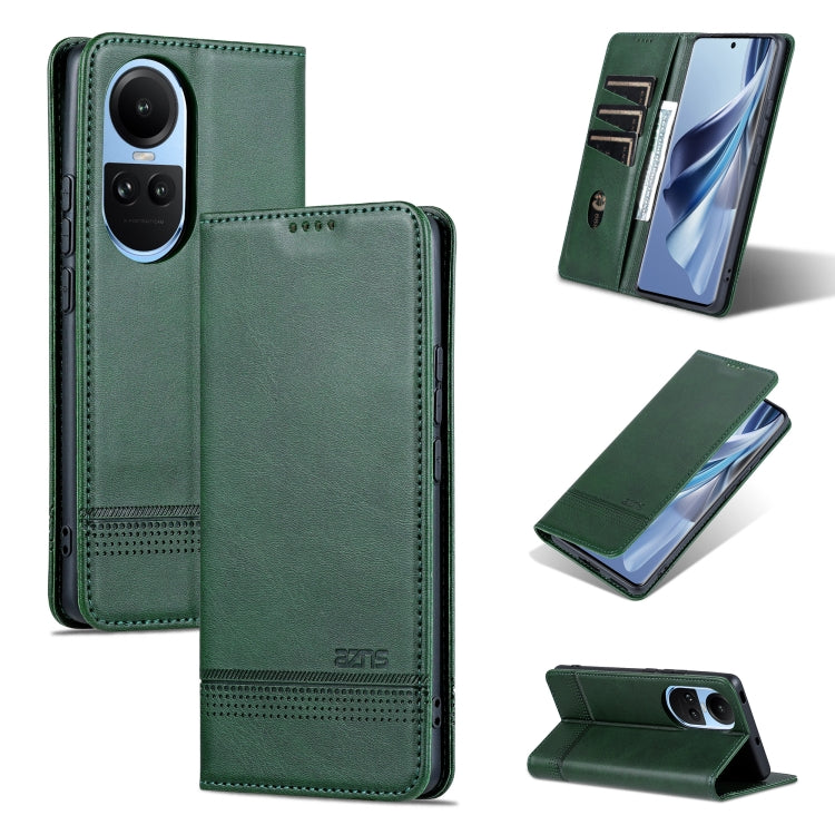 For OPPO Reno10 Global AZNS Magnetic Calf Texture Flip Leather Phone Case