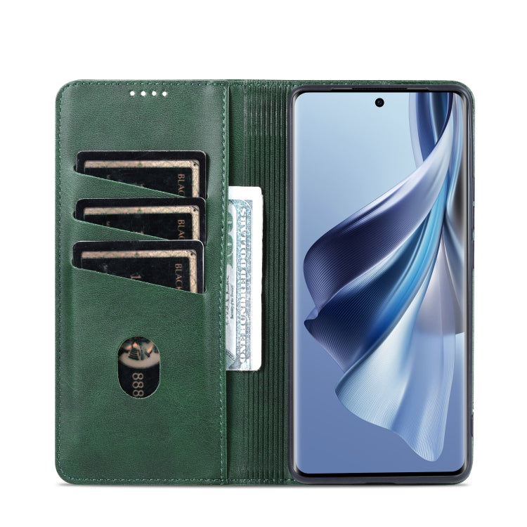 For OPPO Reno10 Global AZNS Magnetic Calf Texture Flip Leather Phone Case