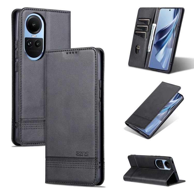 For OPPO Reno10 Global AZNS Magnetic Calf Texture Flip Leather Phone Case