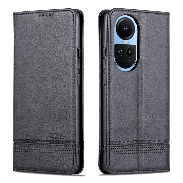 For OPPO Reno10 Global AZNS Magnetic Calf Texture Flip Leather Phone Case
