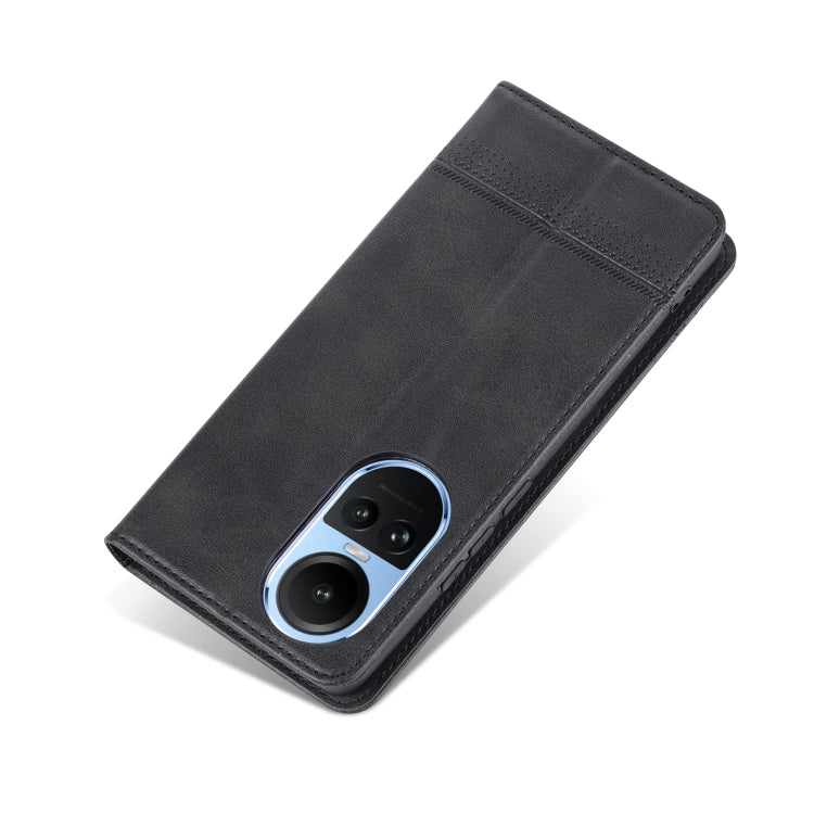 For OPPO Reno10 Global AZNS Magnetic Calf Texture Flip Leather Phone Case