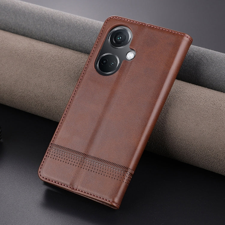 For OPPO K11 5G / OnePlus Nord CE3 AZNS Magnetic Calf Texture Flip Leather Phone Case