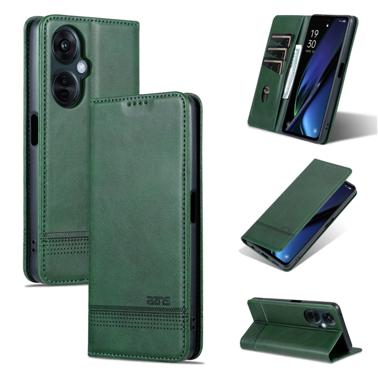 For OPPO K11 5G / OnePlus Nord CE3 AZNS Magnetic Calf Texture Flip Leather Phone Case