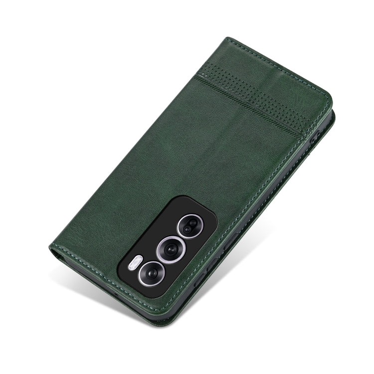 For OPPO Reno12 Global AZNS Magnetic Calf Texture Flip Leather Phone Case