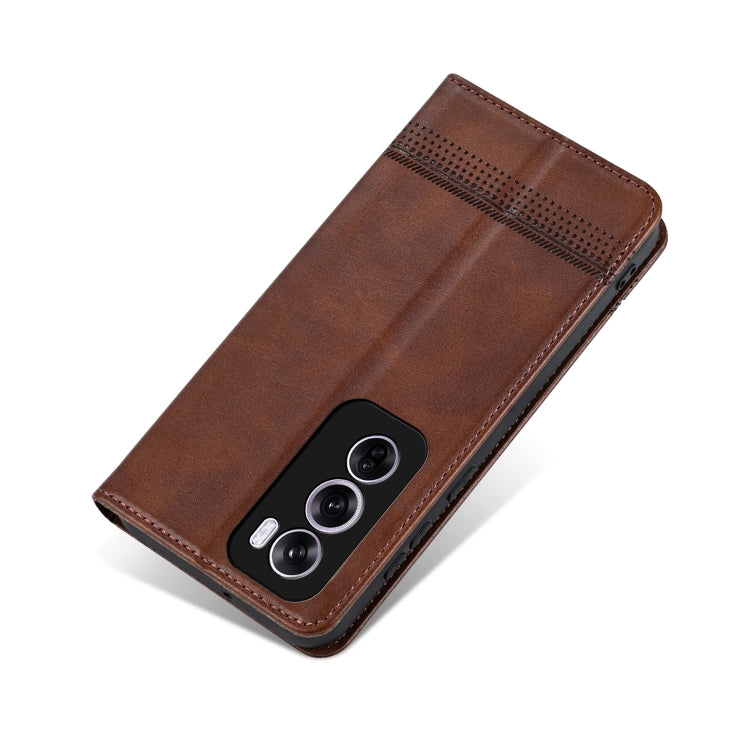 For OPPO Reno12 Pro Global AZNS Magnetic Calf Texture Flip Leather Phone Case