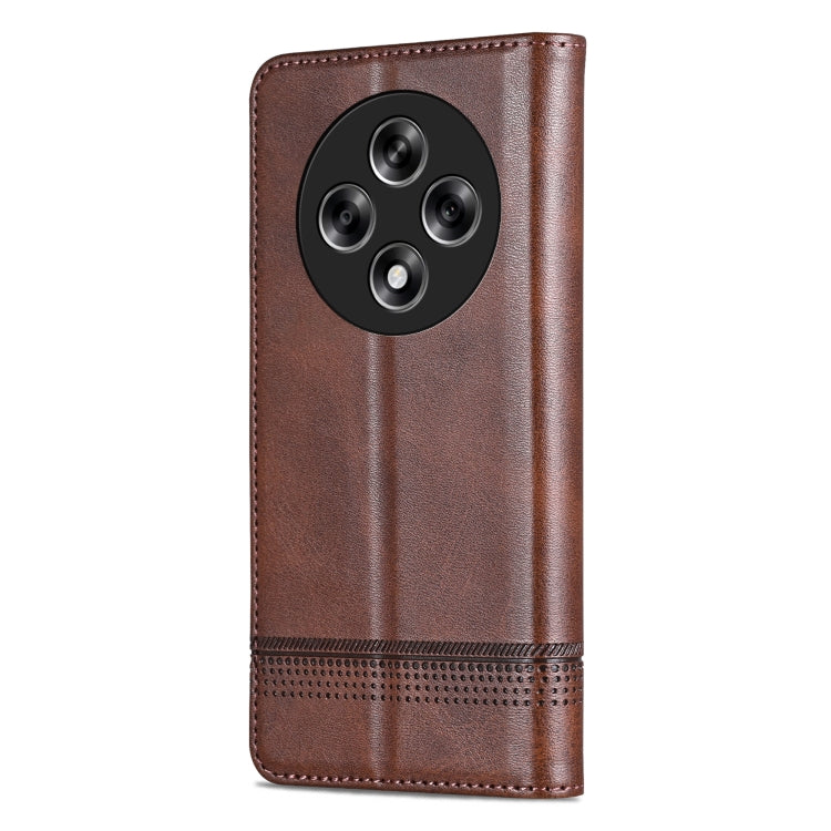 For OPPO Reno12 F 4G AZNS Magnetic Calf Texture Flip Leather Phone Case