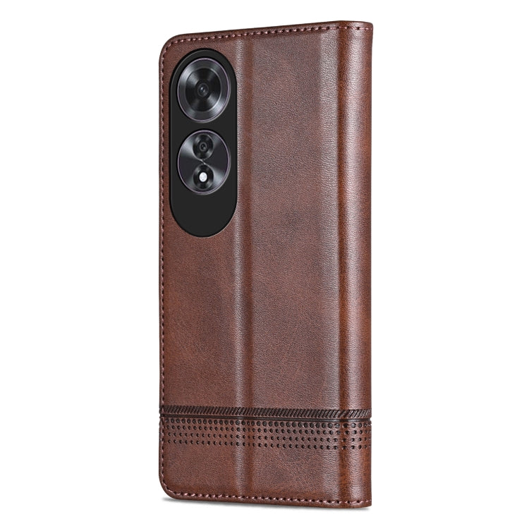 For OPPO A60 4G AZNS Magnetic Calf Texture Flip Leather Phone Case