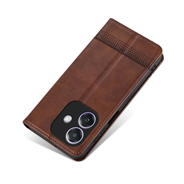 For OPPO A3x 4G AZNS Magnetic Calf Texture Flip Leather Phone Case