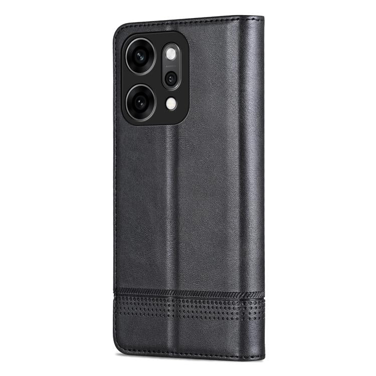 For OPPO Reno14 Global AZNS Magnetic Calf Texture Flip Leather Phone Case