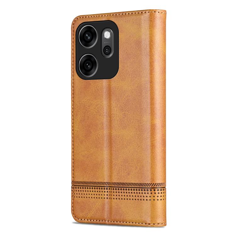 For OPPO Reno14 F 5G AZNS Magnetic Calf Texture Flip Leather Phone Case
