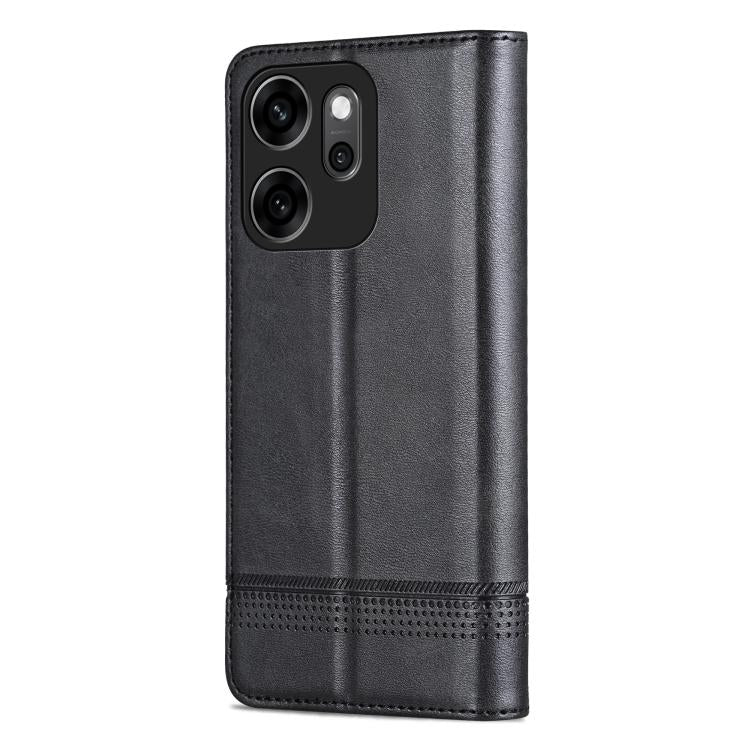 For OPPO Reno14 F 5G AZNS Magnetic Calf Texture Flip Leather Phone Case