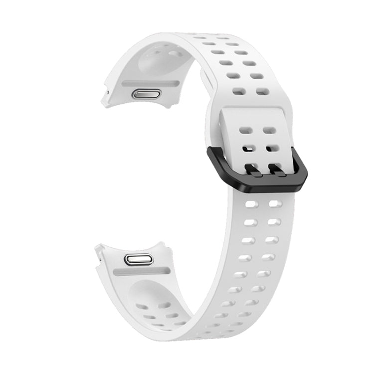 For Samsung Galaxy Watch 6 Double-row Hole Solid Color Silicone Watch Band
