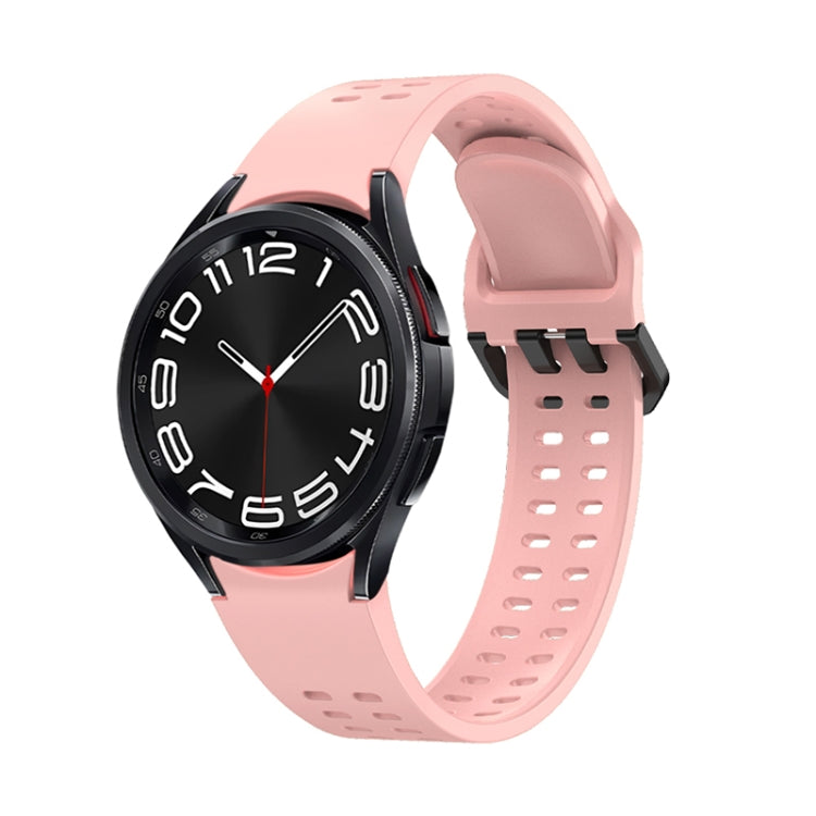 For Samsung Galaxy Watch 6 Double-row Hole Solid Color Silicone Watch Band