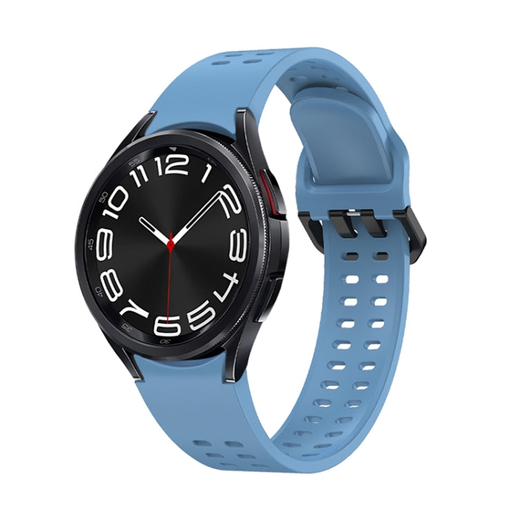 For Samsung Galaxy Watch 6 Double-row Hole Solid Color Silicone Watch Band