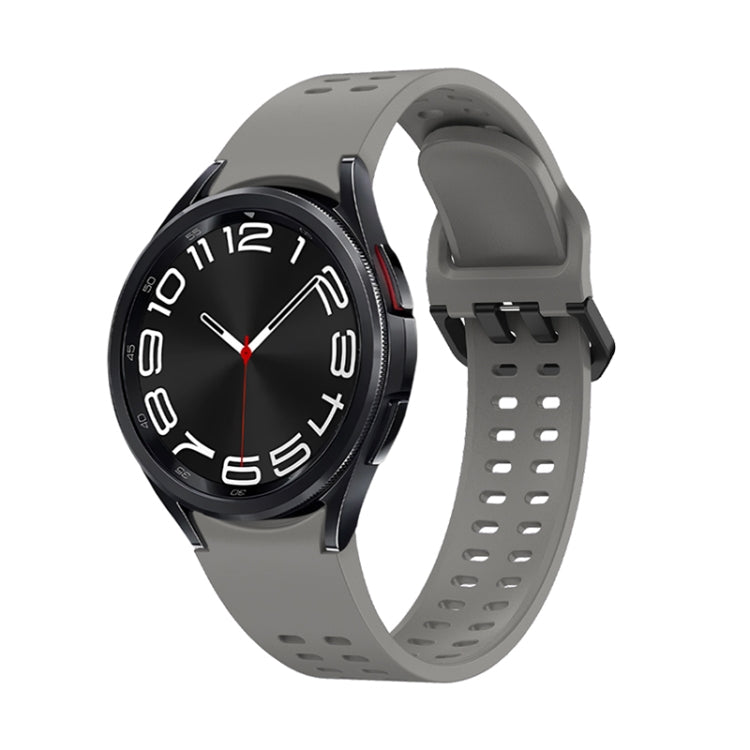 For Samsung Galaxy Watch 6 Double-row Hole Solid Color Silicone Watch Band