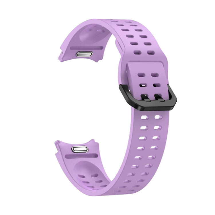 For Samsung Galaxy Watch 6 Double-row Hole Solid Color Silicone Watch Band