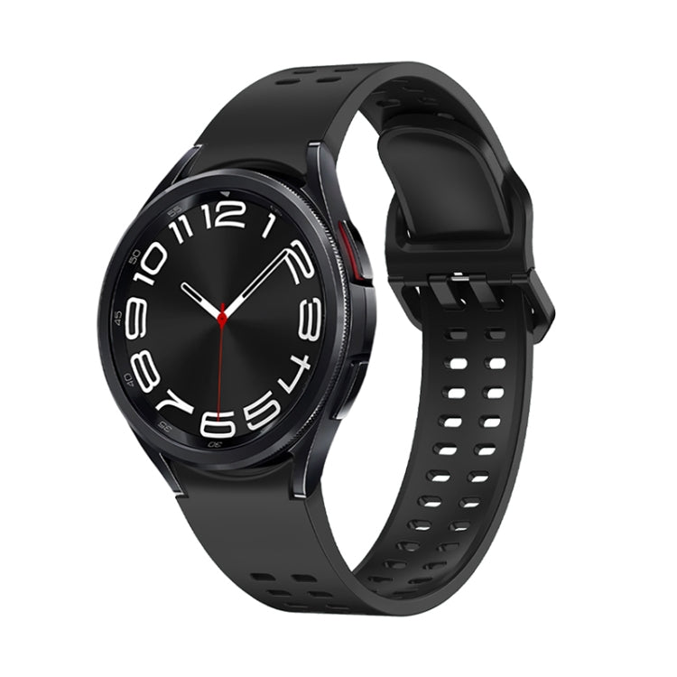 For Samsung Galaxy Watch 6 Double-row Hole Solid Color Silicone Watch Band