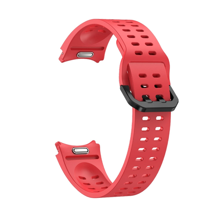 For Samsung Galaxy Watch 6 Double-row Hole Solid Color Silicone Watch Band