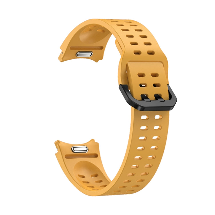 For Samsung Galaxy Watch 6 Double-row Hole Solid Color Silicone Watch Band