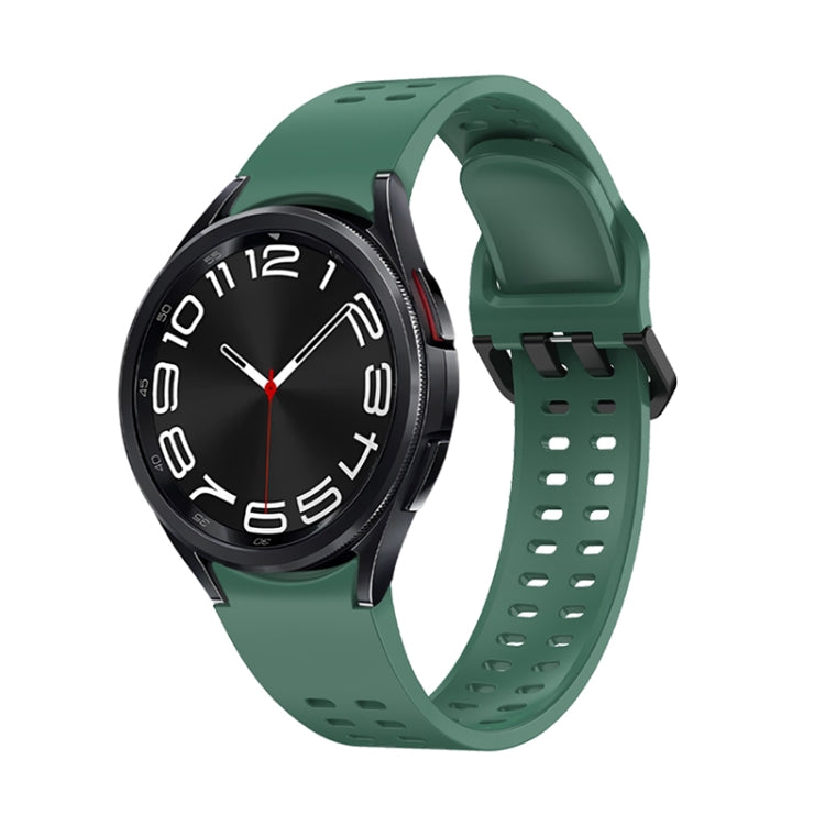 For Samsung Galaxy Watch 6 Double-row Hole Solid Color Silicone Watch Band