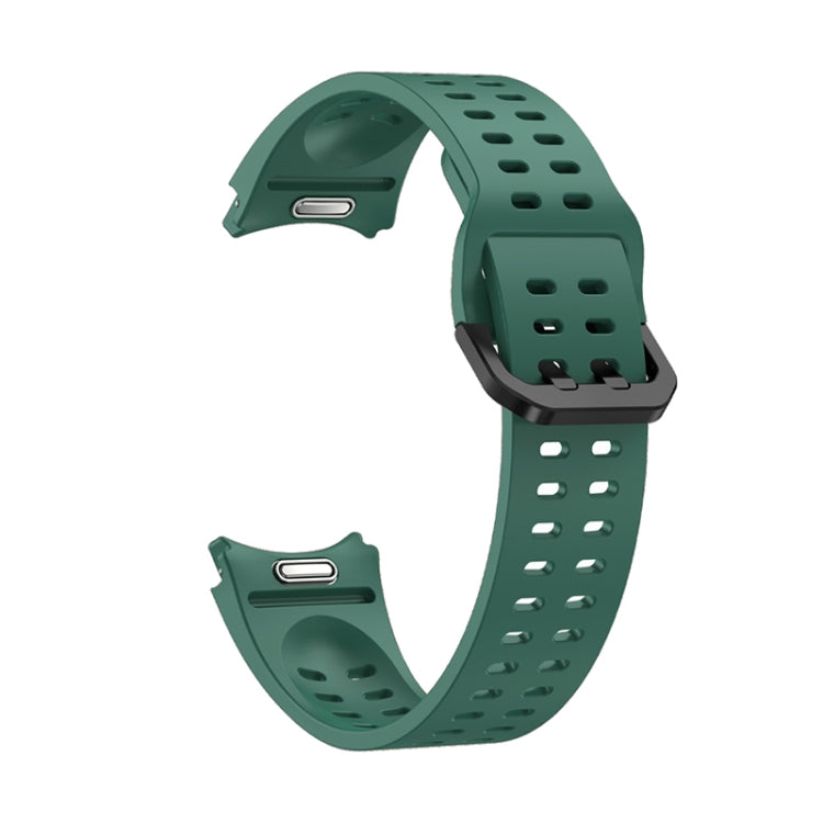 For Samsung Galaxy Watch 6 Double-row Hole Solid Color Silicone Watch Band