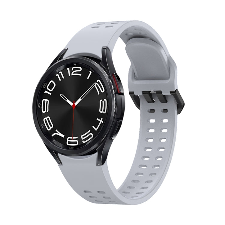 For Samsung Galaxy Watch 6 Double-row Hole Solid Color Silicone Watch Band