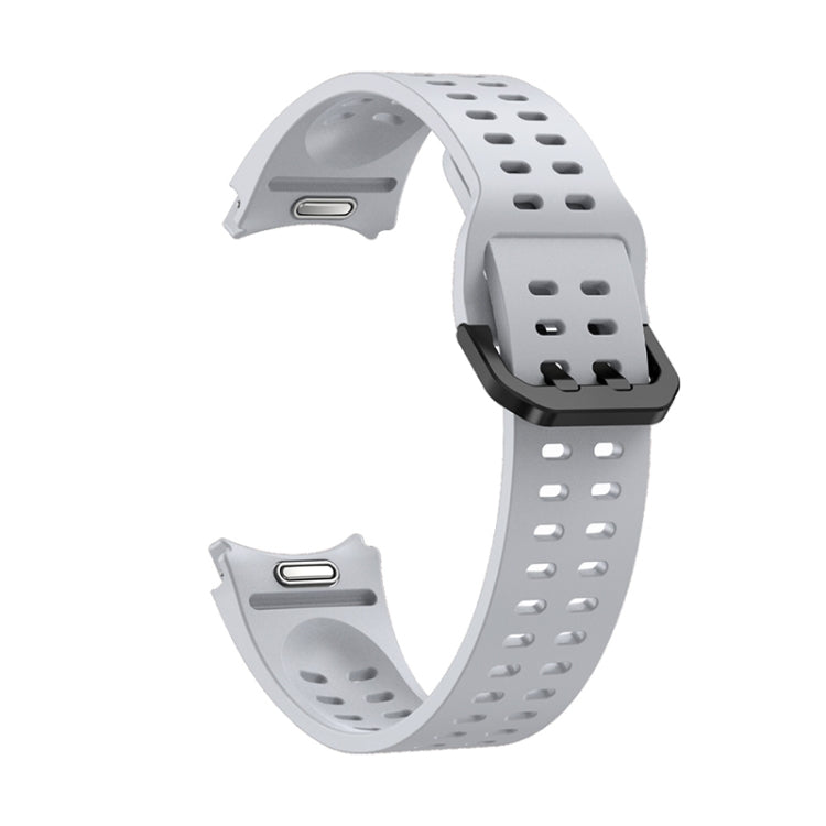 For Samsung Galaxy Watch 6 Double-row Hole Solid Color Silicone Watch Band