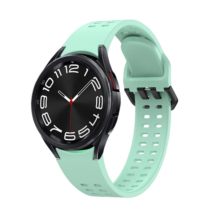 For Samsung Galaxy Watch 6 Double-row Hole Solid Color Silicone Watch Band