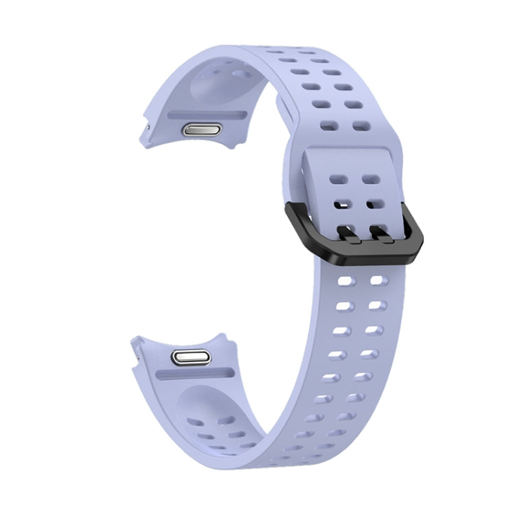 For Samsung Galaxy Watch 6 Double-row Hole Solid Color Silicone Watch Band