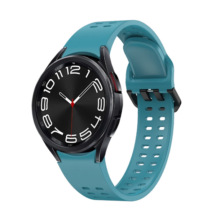 For Samsung Galaxy Watch 6 Double-row Hole Solid Color Silicone Watch Band