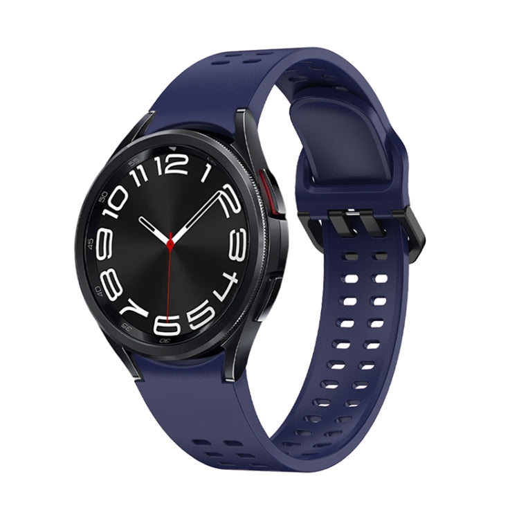 For Samsung Galaxy Watch 6 Double-row Hole Solid Color Silicone Watch Band