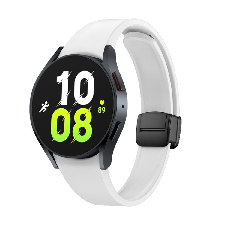 For Samsung Galaxy Watch 6 Magnetic Folding Black Buckle Silicone Watch Band